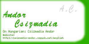 andor csizmadia business card